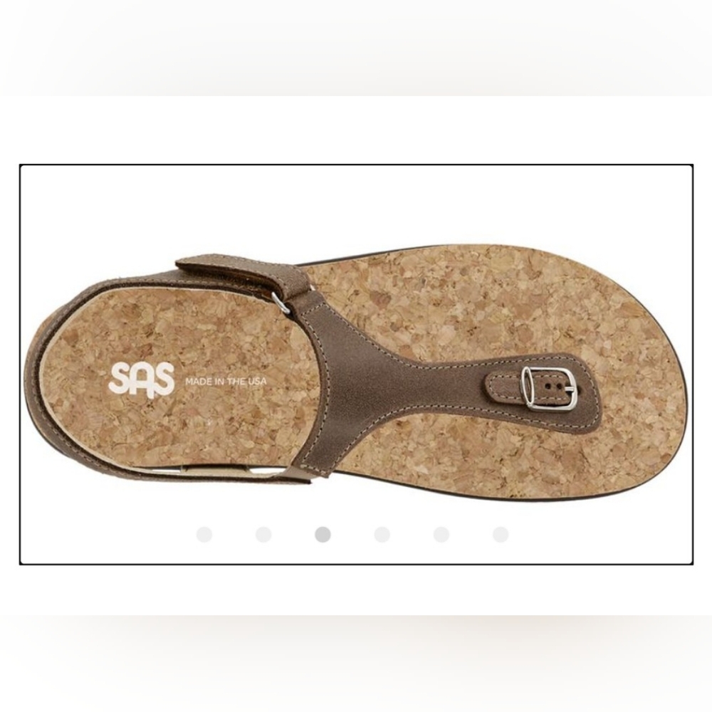 SAS Women's Marina T Strap Brown Leather Sandals US 10 Beach Minimalist